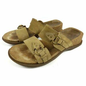 Clarks Womens 6.5 Sandals Shoes Slip-Ons Rubber Soles Cushioned Leather Cork